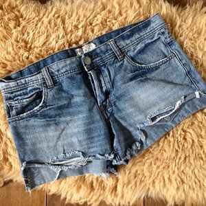 Free People denim short short BUTTON FLY size 28